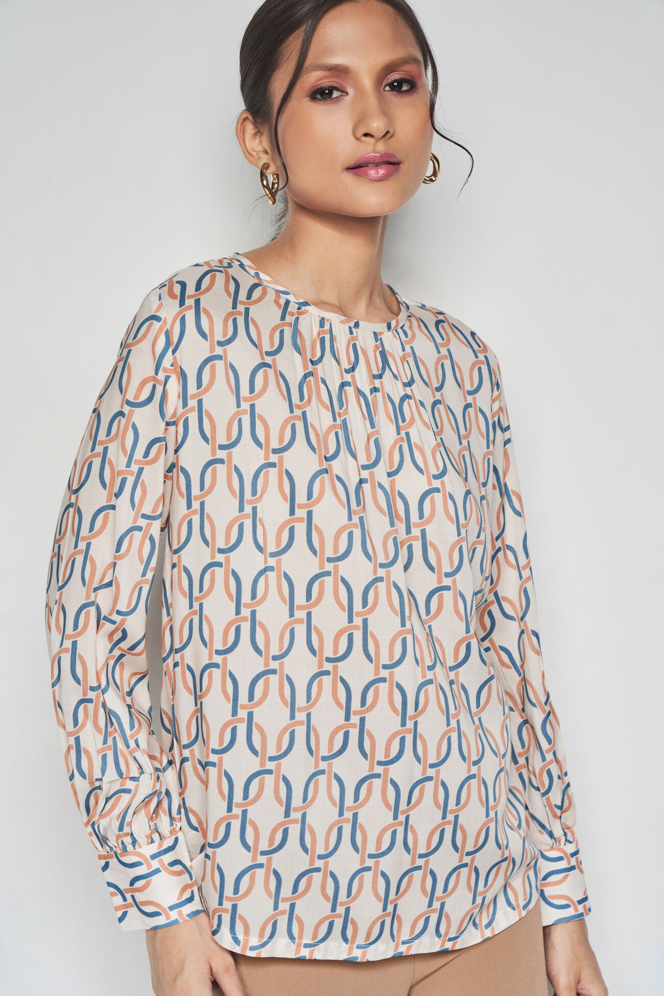 Print Picnic Top, Cream, image 5